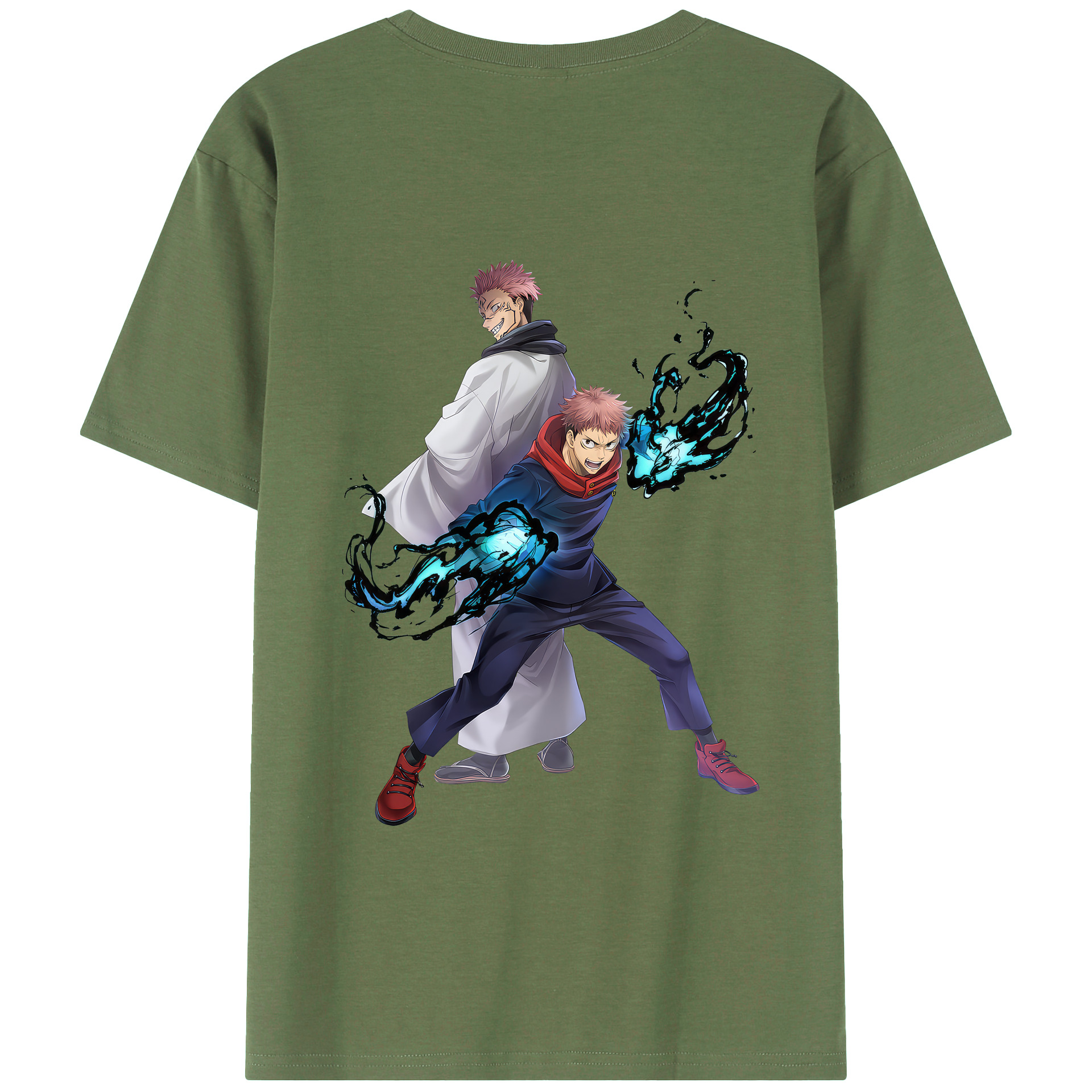 （画像用） 呪術廻戦 Jujutsu Kaisen 綿100％ メンズ半袖Tシャツ（バックプリント） 通気性